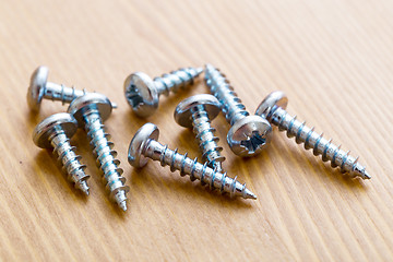 Image showing screws on wood