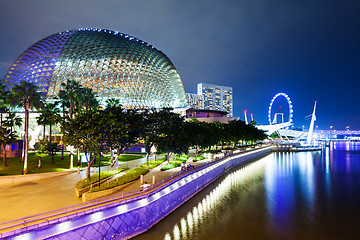 Image showing Singapore city skyline at night