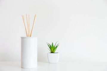 Image showing House diffuser and green plant