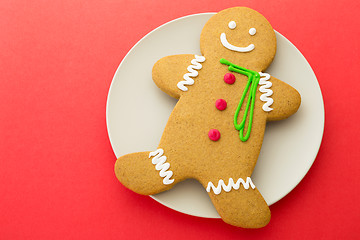 Image showing Gingerbread on red background