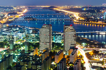 Image showing Seoul skyline at night