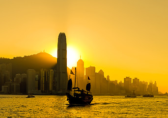 Image showing Silhouette of Hong Kong city