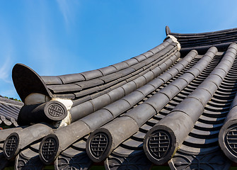 Image showing Roof eave of traditional architecture in Korea