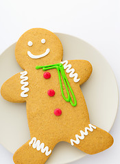 Image showing Gingerbread man on plate