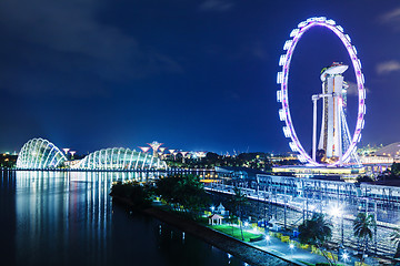 Image showing Singapore skyline at night