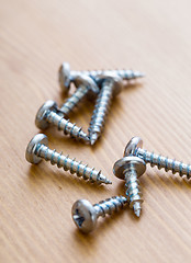 Image showing screws on wood