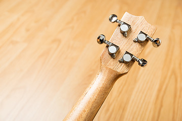 Image showing Headstock of Ukulele Hawaiian Guitar