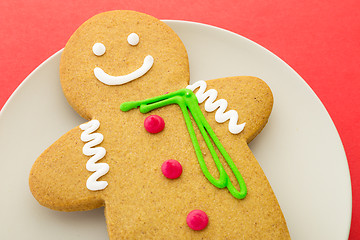 Image showing Gingerbread cookies with pink background