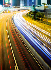 Image showing Hong Kong with traffic trail