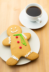 Image showing Gingerbread men and coffee