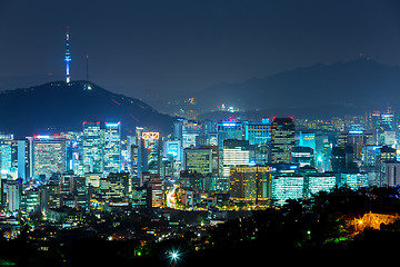 Image showing Seoul city at night