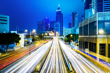 Image showing Traffic night in Hong Kong