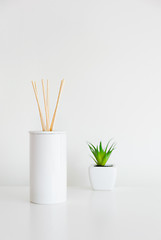 Image showing House perfume scent diffuser and green plant