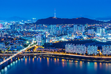 Image showing Seoul skyline from peak