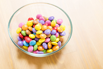 Image showing Chocolate candy in bowl