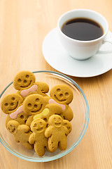 Image showing Gingerbread man with drink