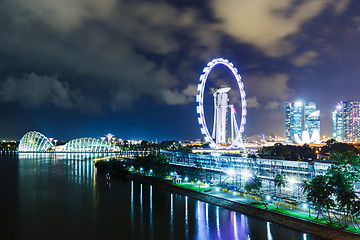 Image showing Singapore skyline at night