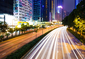 Image showing Traffic trail in Hong Kong