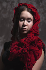 Image showing Girl with red scarf