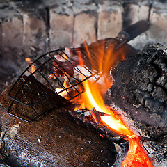 Image showing Bacon on the fire