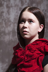 Image showing Girl with red scarf