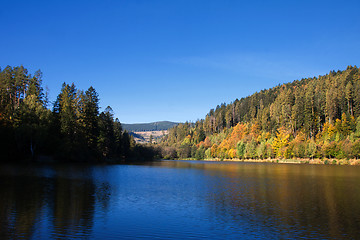 Image showing Lake with reflection of autumn