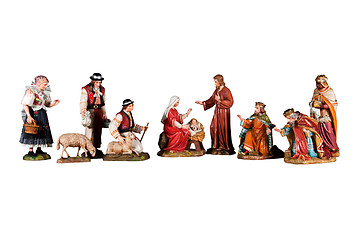 Image showing Wooden nativity scene