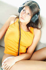 Image showing Sexy Girl with headphones close up