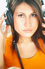 Image showing Sexy Girl with headphones close up