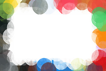 Image showing colorful grunge circles border frame illustration