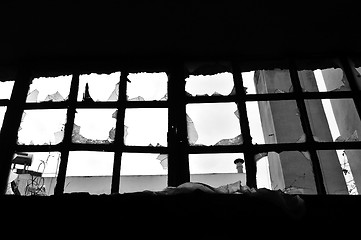 Image showing broken factory window