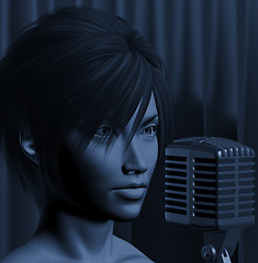 Image showing female jazz singer illustration