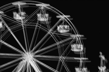 Image showing ferris wheel black and white