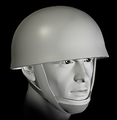 Image showing soldier with helmet 3d illustration
