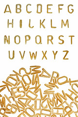 Image showing alphabet pasta font food background