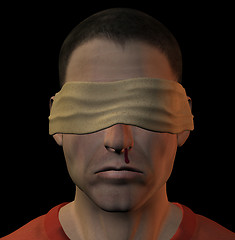 Image showing tortured blindfolded man