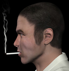 Image showing man smoking cigarette