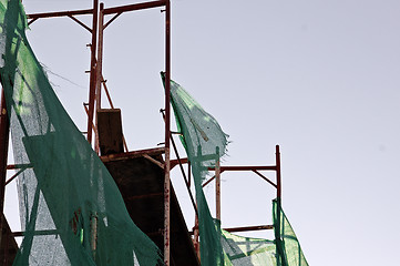 Image showing torn debris netting scaffold