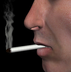 Image showing smoking man cigarette smoke illustration