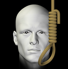 Image showing suicidal man and hanging noose 3d illustration