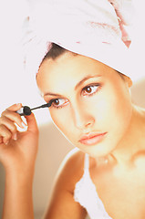 Image showing Girl doing makeup