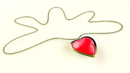 Image showing Heart gemstone necklace