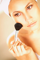 Image showing Girl doing makeup