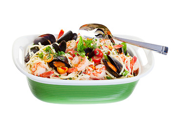 Image showing Mussels And Pasta