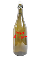 Image showing Bottle of wine Happy new year