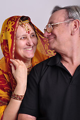 Image showing senior man and woman in traditional Indian clothing 