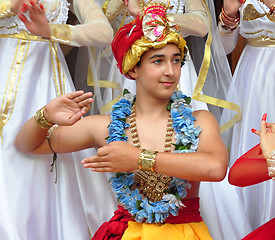 Image showing teenage boy in traditional Indian clothing and jeweleries