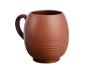 Image showing Clay jug, it is isolated on white