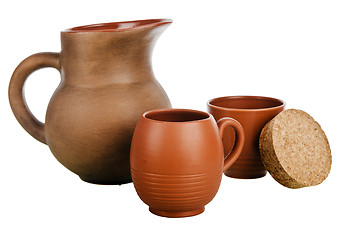 Image showing Set of Pottery, it is isolated on white
