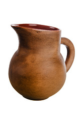 Image showing Clay jug, it is isolated on white